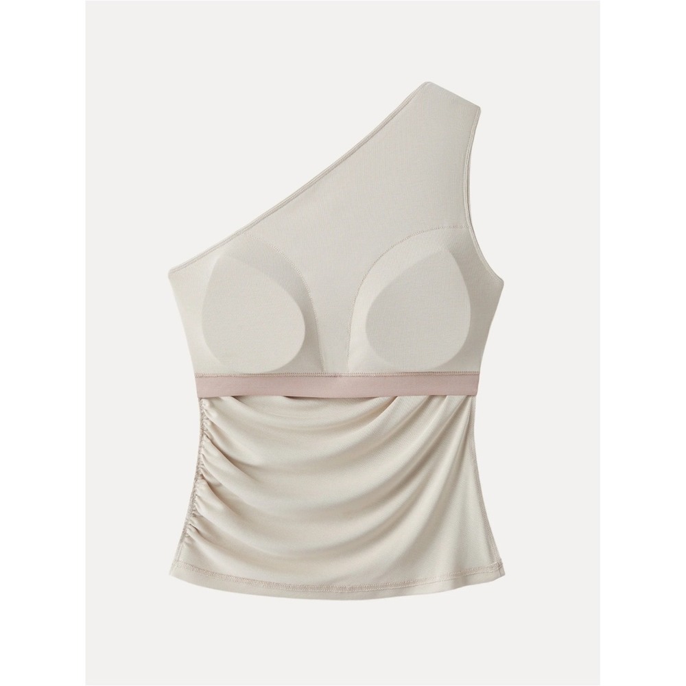 OGL Sandwashed One Shoulder Ruched Bra Tank size XS Morning Mist NWT - Picture 4 of 14